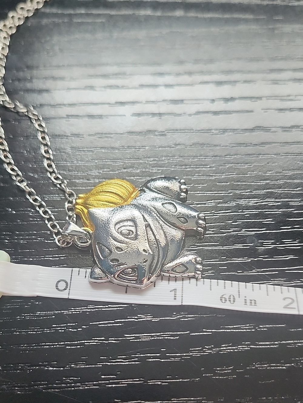 Silver Bulbasaur Pendant Necklacr - Picture 3 of 5